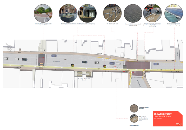 St Owen Street cycle contraflow drawing 