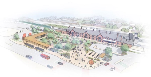 Aerial view drawing of Hereford Transport Hub