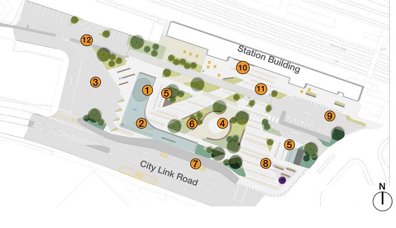 Map showing the location of the new facilities at Hereford Transport Hub