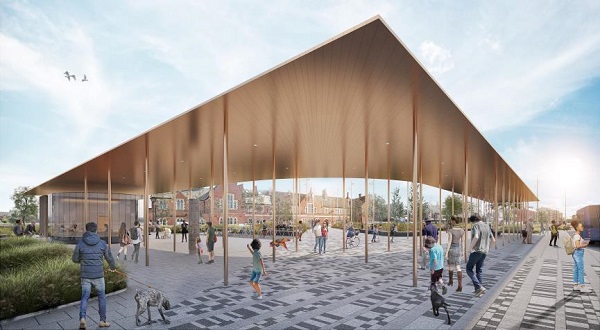 Artists impression of the canopy at Hereford Transport Hub